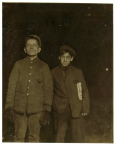 Richards Diercks, Messenger, 305 Montgomery St. And John Sennick, 89 Morris St., Jersey City. The newsboy had sold out at 9-30 P.M. and was on his way home. LOC nclc.03366