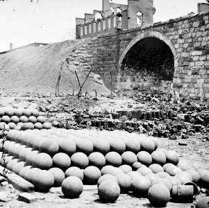 Richmond, Va. Piles of solid shot, canister