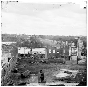 Richmond, Va. Ruins of Richmond & Petersburg Railroad bridge; south bank of the James beyond LOC cwpb.02697