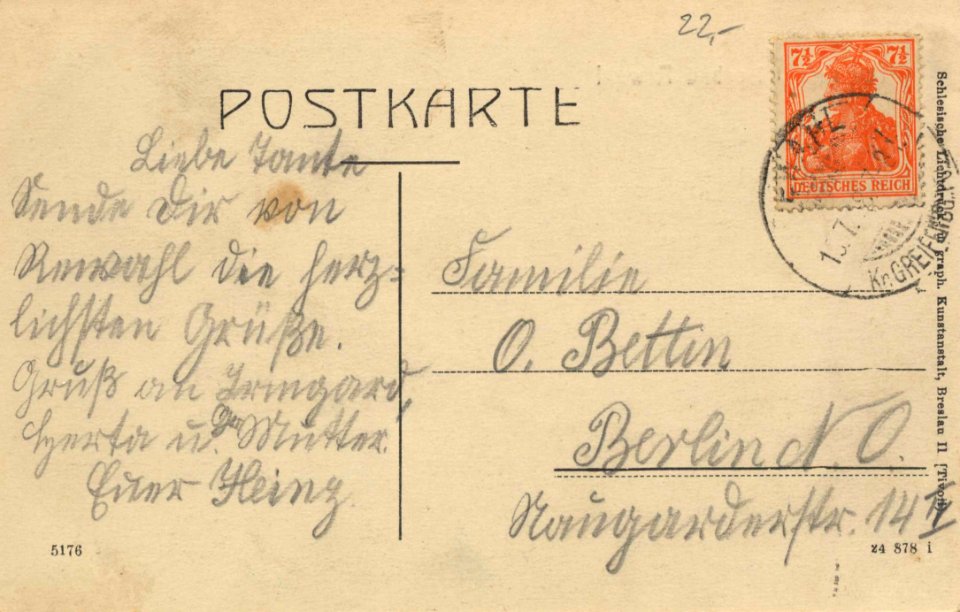 Rewahl, Ostseebad, Pommern - Gebäudeansicht (back) (Zeno Ansichtskarten)