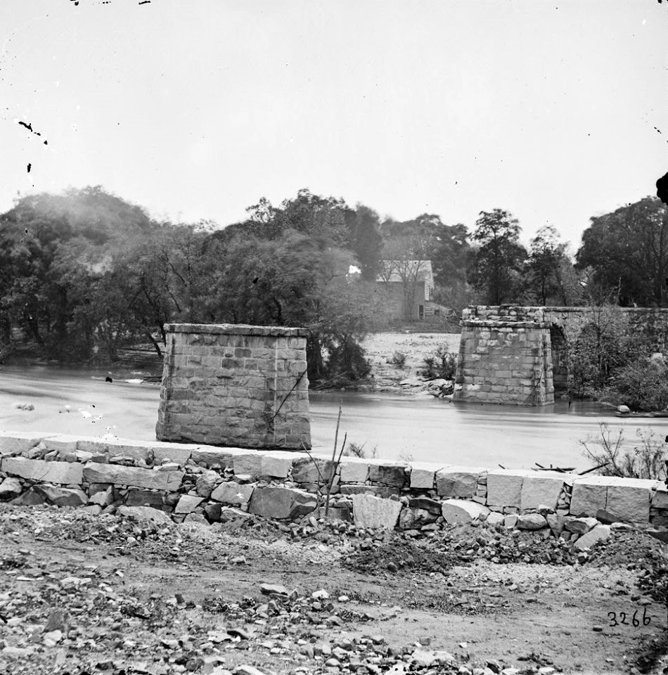 Richmond, Virginia. Ruins of Richmond & Danville Railroad bridge