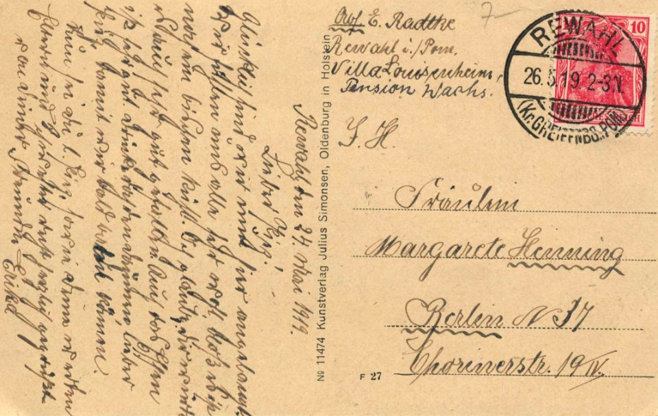 Rewahl, Ostseebad, Pommern - Strandleben (back) (Zeno Ansichtskarten)