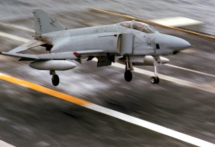 RF-4B VMFP-3 landing on USS Eisenhower (CVN-69) 1983