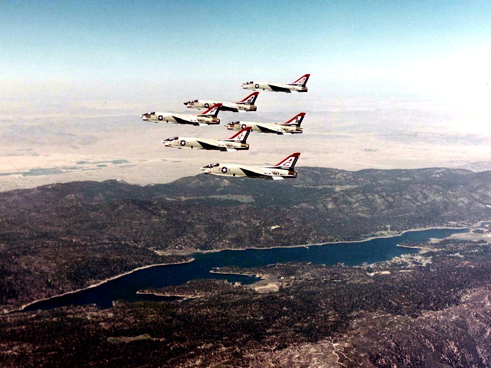 RF-8G Crusaders of VFP-63 over California 1976