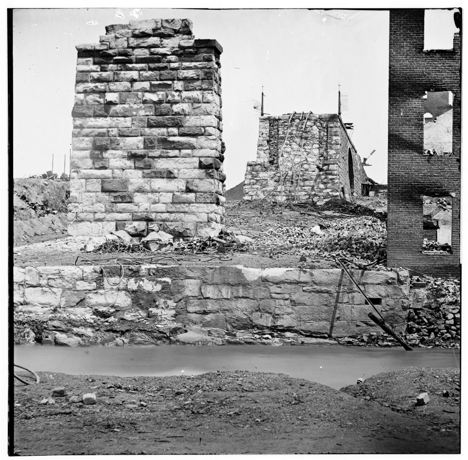 Richmond, Virginia. Ruins of railroad bridge LOC cwpb.02480