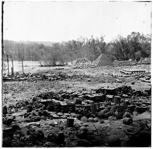 Richmond, Virginia. Stacked and scattered ammunition near the State Arsenal LOC cwpb.02644