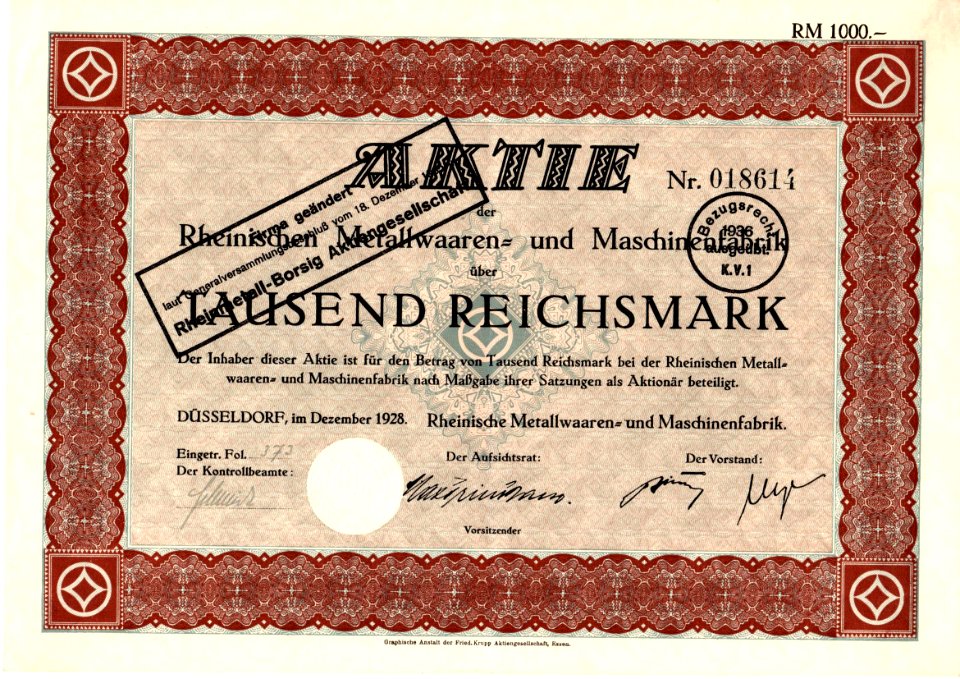 Rheinische Metallwaaren- und Maschinenfabrik 1928
