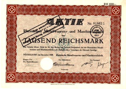 Rheinische Metallwaaren- und Maschinenfabrik 1928