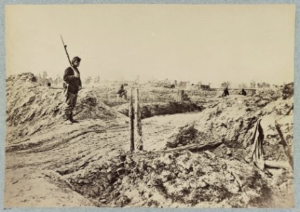 Rifle pits on the picket line in front of Petersburg, Va LCCN2012646279