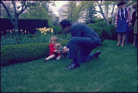 Richard M. Nixon meeting with David Lupi, the National Hearing and Speech Foundation poster child. - NARA - 194288