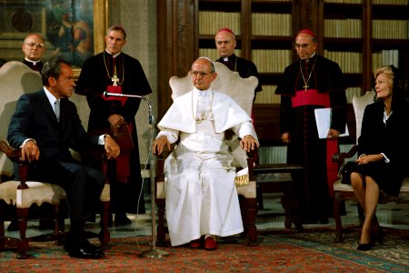 Richard Nixon meeting with Pope Paul VI during a visit to the Vatican