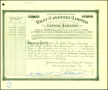 Riley (Coventry) Ltd 1924 photo