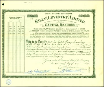 Riley (Coventry) Ltd 1924