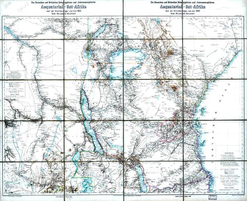 Richard Kiepert, Deutsche und Britische Schutzgebiete in Aequatorial-Ost-Afrika, 1890