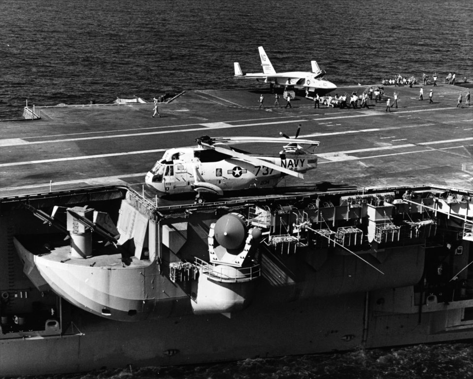 RIM-2 launcher on USS Constellation (CVA-64) 1974