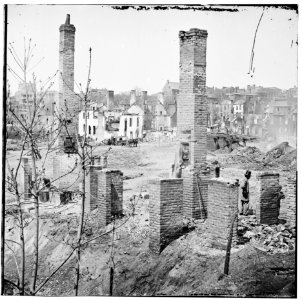 Richmond, Va. Chimneys standing in the burned district LOC cwpb.02675