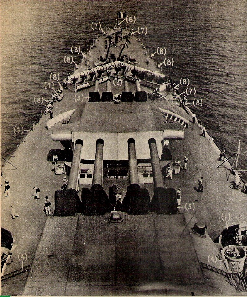 Richelieu (cuirassé de 1939) Plage avant