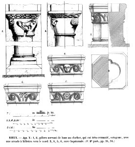 Rieux (60), église Saint-Denis, dessins par E. Woillez