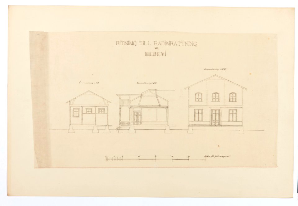 Ritning till badinrättning vid Medevi, 1879 - Hallwylska museet - 102530