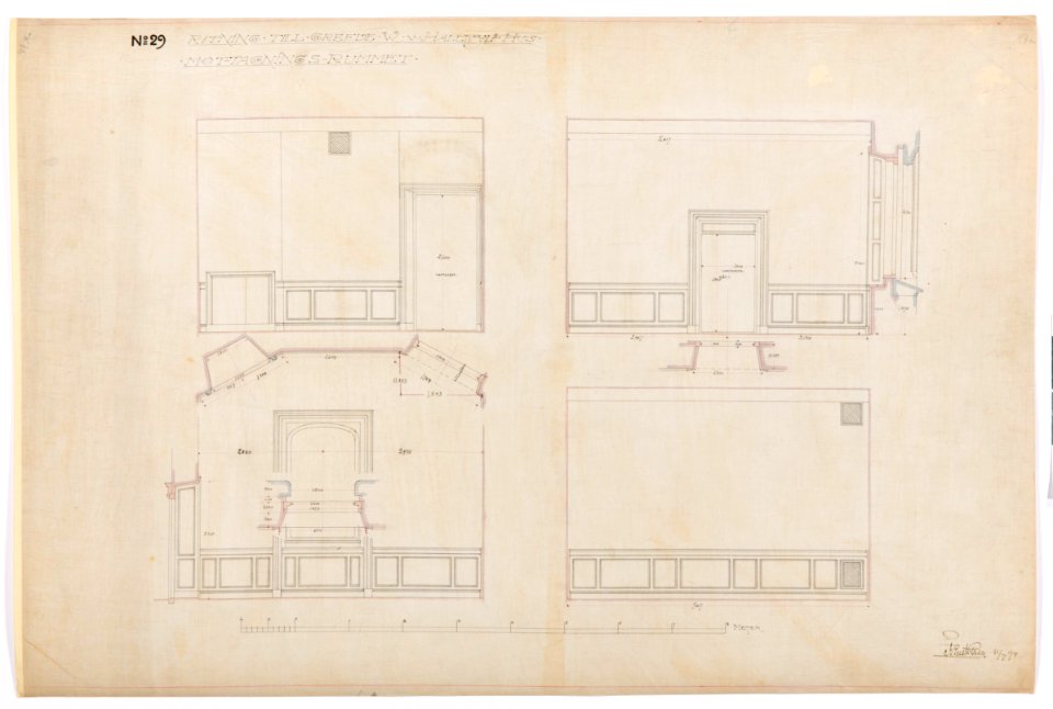 Ritning till mottagningsrummet, Hallwylska palatset - Hallwylska museet - 102150