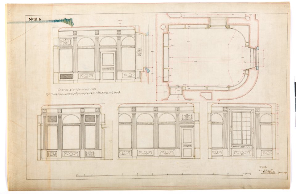 Ritning, Hallwylska palatset - Hallwylska museet - 102156