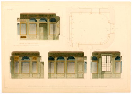 Ritning porslinsrummet i Hallwylska palatset - Hallwylska museet - 101125