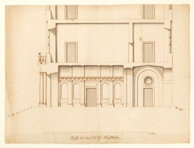 Ritning på portiken mot sjösidan, Skoklosters slott, från 1650 - Skoklosters slott - 98117