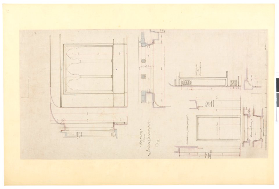 Ritning stora salongen, Hallwylska palatset - Hallwylska museet - 102165