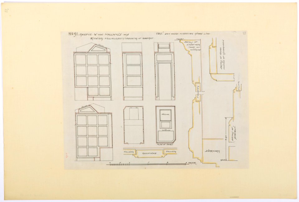 Ritning till klosettinredning - Hallwylska museet - 101015