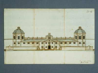 Ritning över Skoklosters slotts fasad i sjöriktningen - Skoklosters slott - 56581