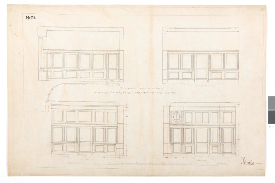 Ritning, Grevens rum och arkivet - Hallwylska museet - 100996