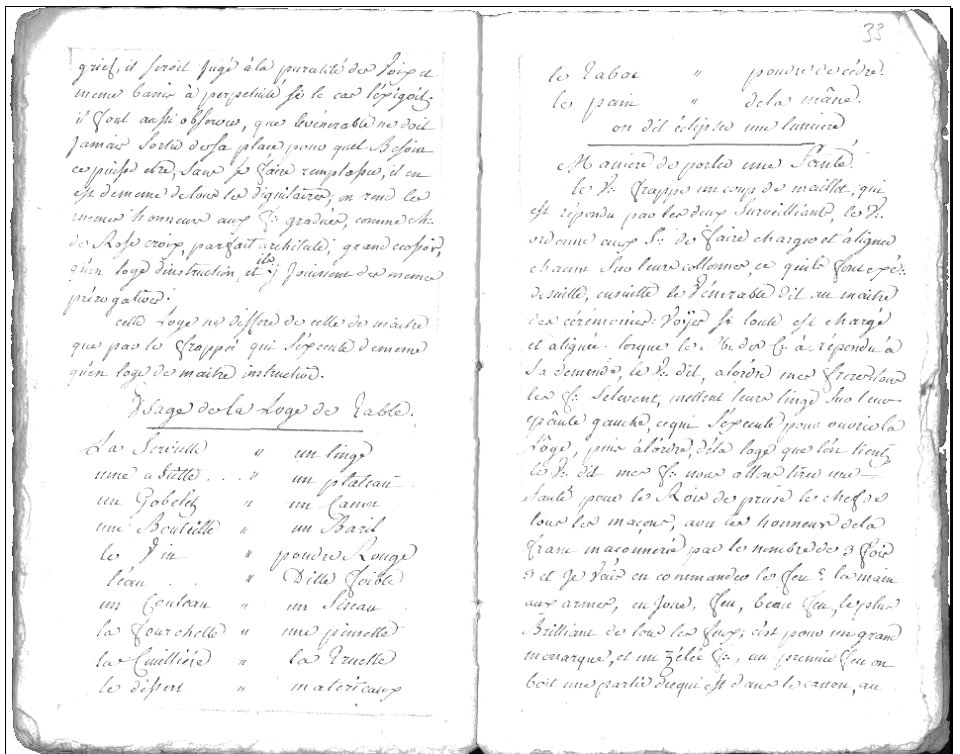 Rituel maçonnique de 1769