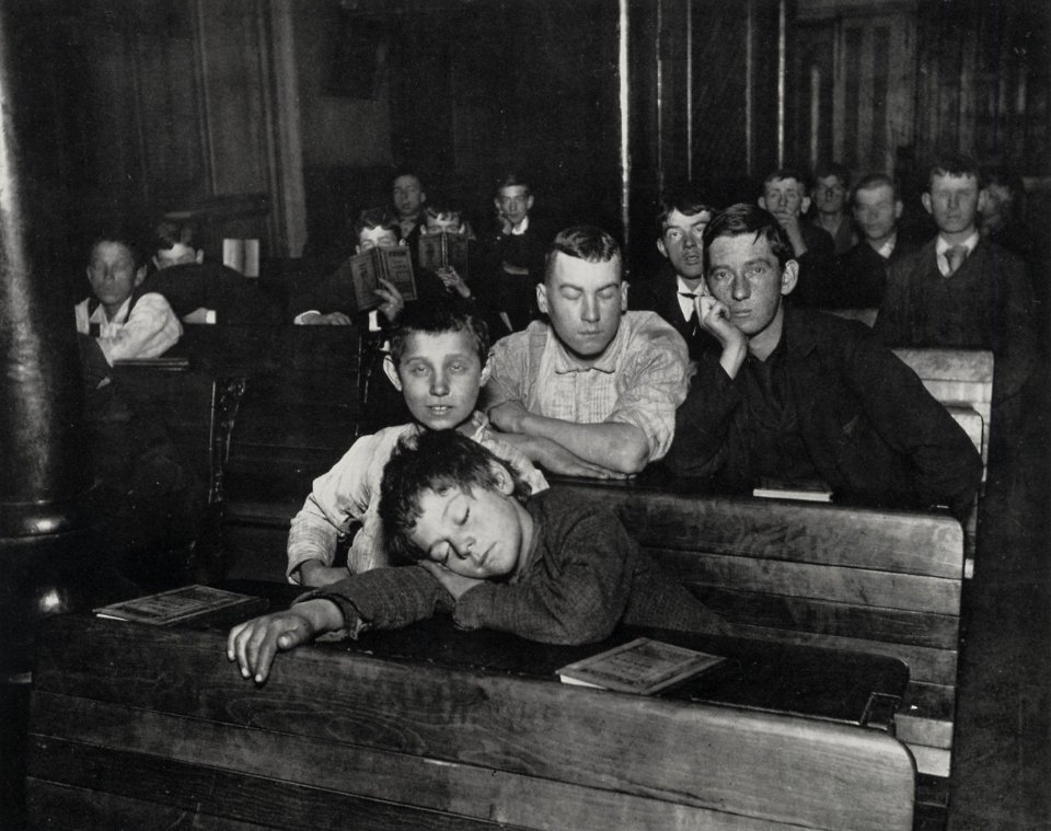 Riis, Jacob A. - »Abendschule in der Seventh Avenue« (Geleitet von der Kinder Hilfe Gesellschaft) (Zeno Fotografie)