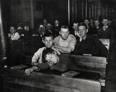 Riis, Jacob A. - »Abendschule in der Seventh Avenue« (Geleitet von der Kinder Hilfe Gesellschaft) (Zeno Fotografie)