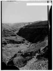 Road to Hebron, Mar Saba etc. Looking down the Mar Saba Gorge LOC matpc.00035