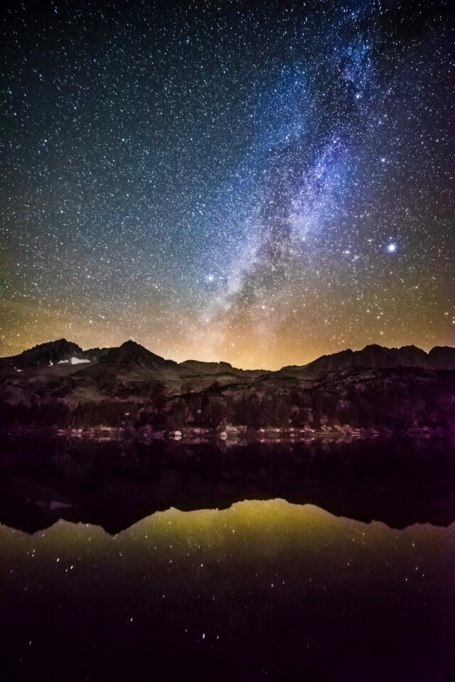 Stars galaxy mountain photo