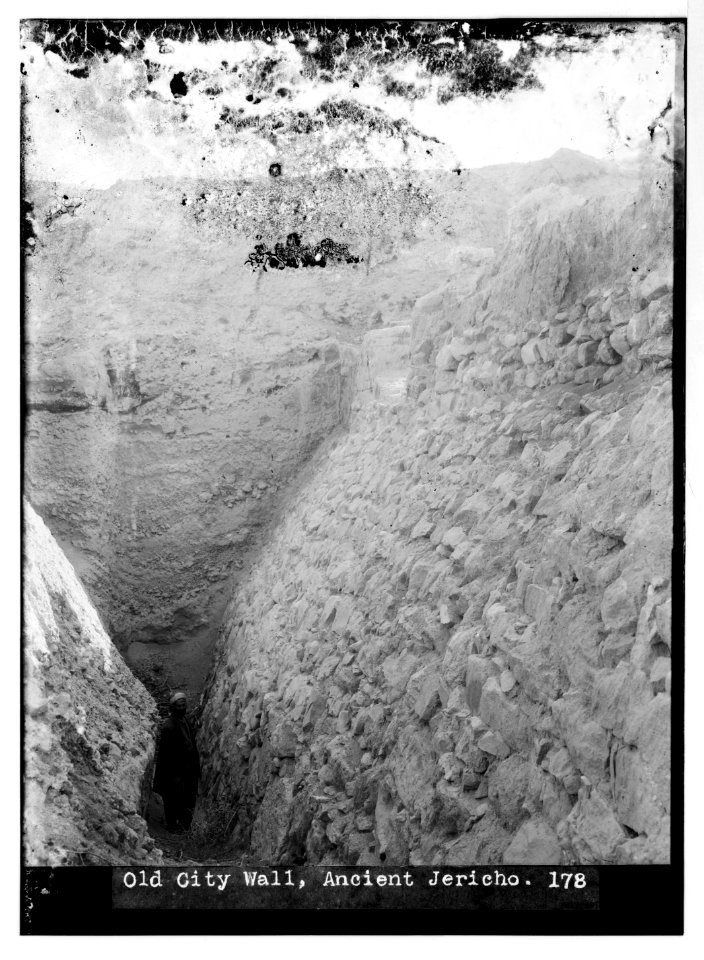 Road to Jericho (Er-Riha), etc. Remains of city wall of ancient Jericho. LOC matpc.07525