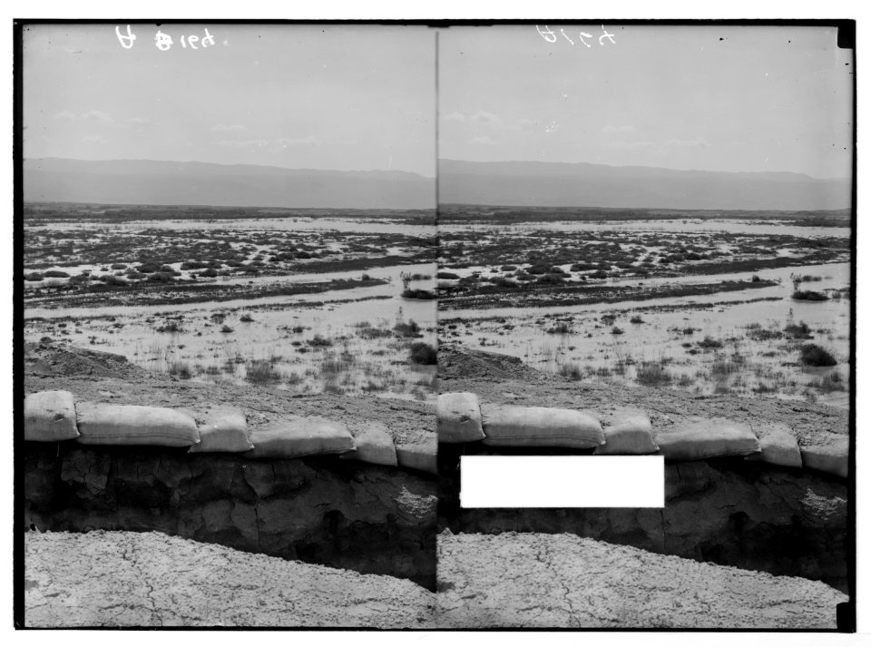 Road to Jericho, Jordan, etc. Jordan flowing over its banks. LOC matpc.05127