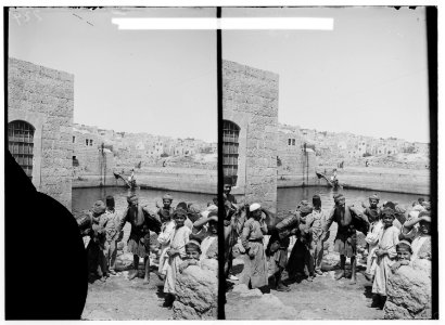 Road to Hebron, Mar Saba, etc. Water carriers at David's Pool. LOC matpc.00993