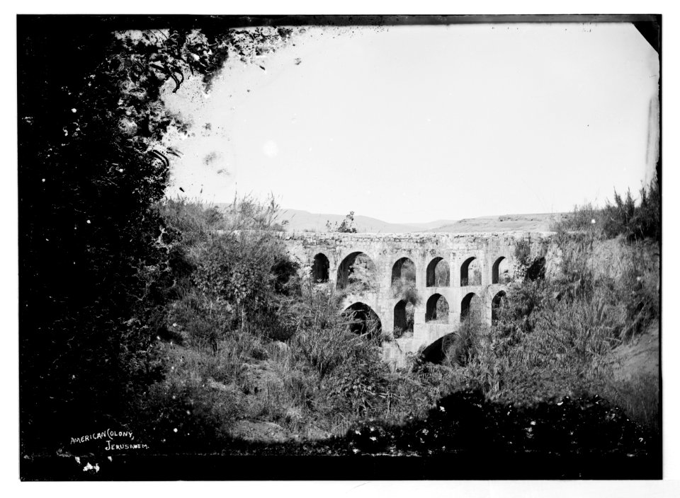 Road to Jericho (Er-Riha), etc. Ancient aqueduct at 'Ain Duke. LOC matpc.07536