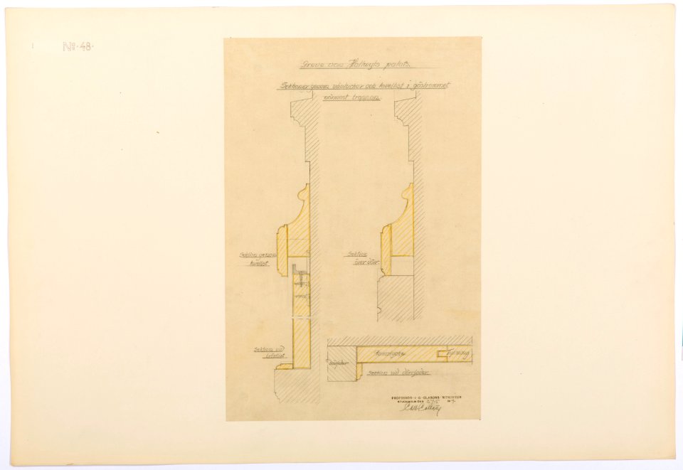 Ritning gästrum, Hallwylska palatset - Hallwylska museet - 101096