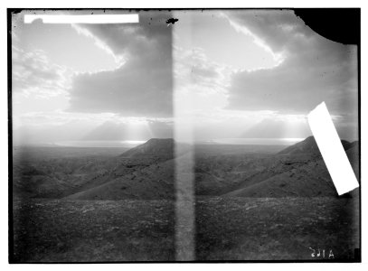 Road to Jericho, Jordan, etc. Dead Sea from Neby Mousa (i.e., Nebi Musa). LOC matpc.05128