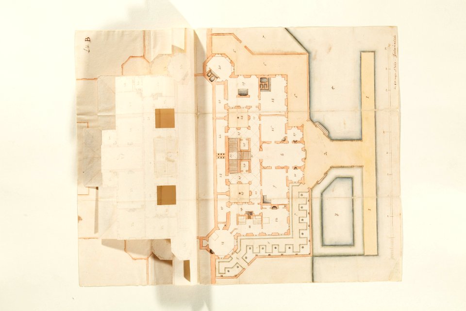 Ritning på den planerade sjögården vid Skoklosters slott, 1669 - Skoklosters slott - 98132