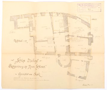 Ritning på Schloss Hallwyl, första våningen - Hallwylska museet - 102188