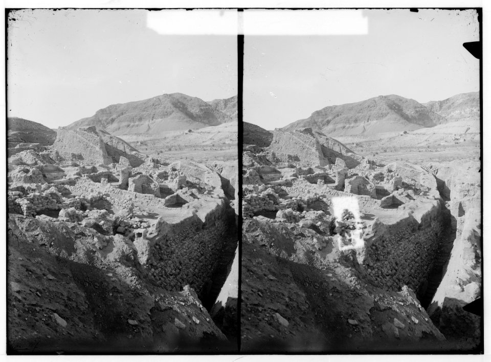 Road to Jericho, Jordan, etc. Ruins of ancient Jericho, from the east. LOC matpc.01036