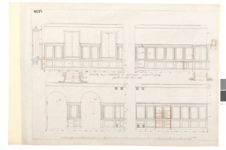 Ritning, inredning till kontoret - Hallwylska museet - 100994