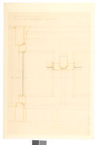Ritning, skåpmonter i betjäntrum - Hallwylska museet - 101023