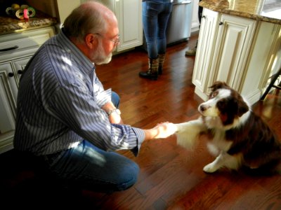 Rob Vincent meets actor dog, Ernie. (12121485763)