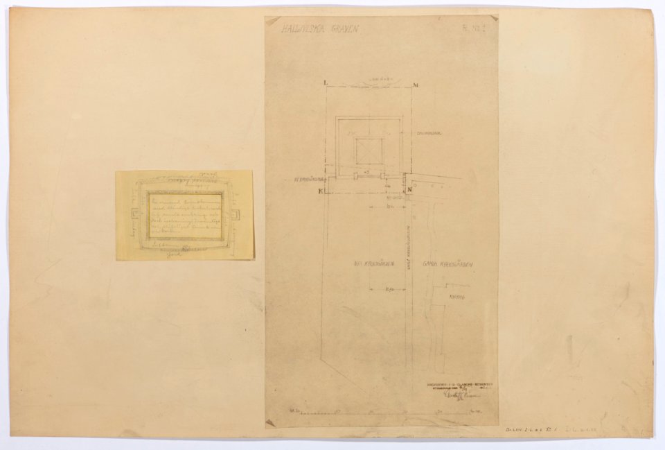 Ritning grav - Hallwylska museet - 102485