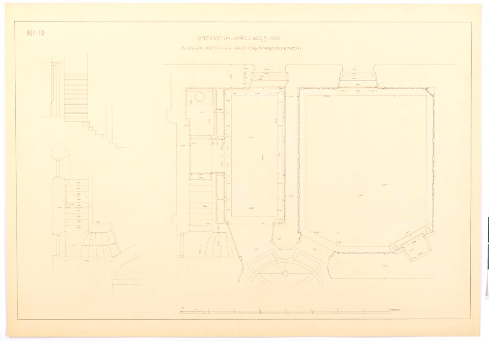 Ritning kapp- och mottagningsrummen i Hallwylska palatset - Hallwylska museet - 101117